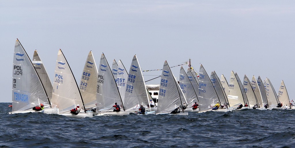 Finn class start their only race of Day 1. © Herman Hell Kiel Week 2009
